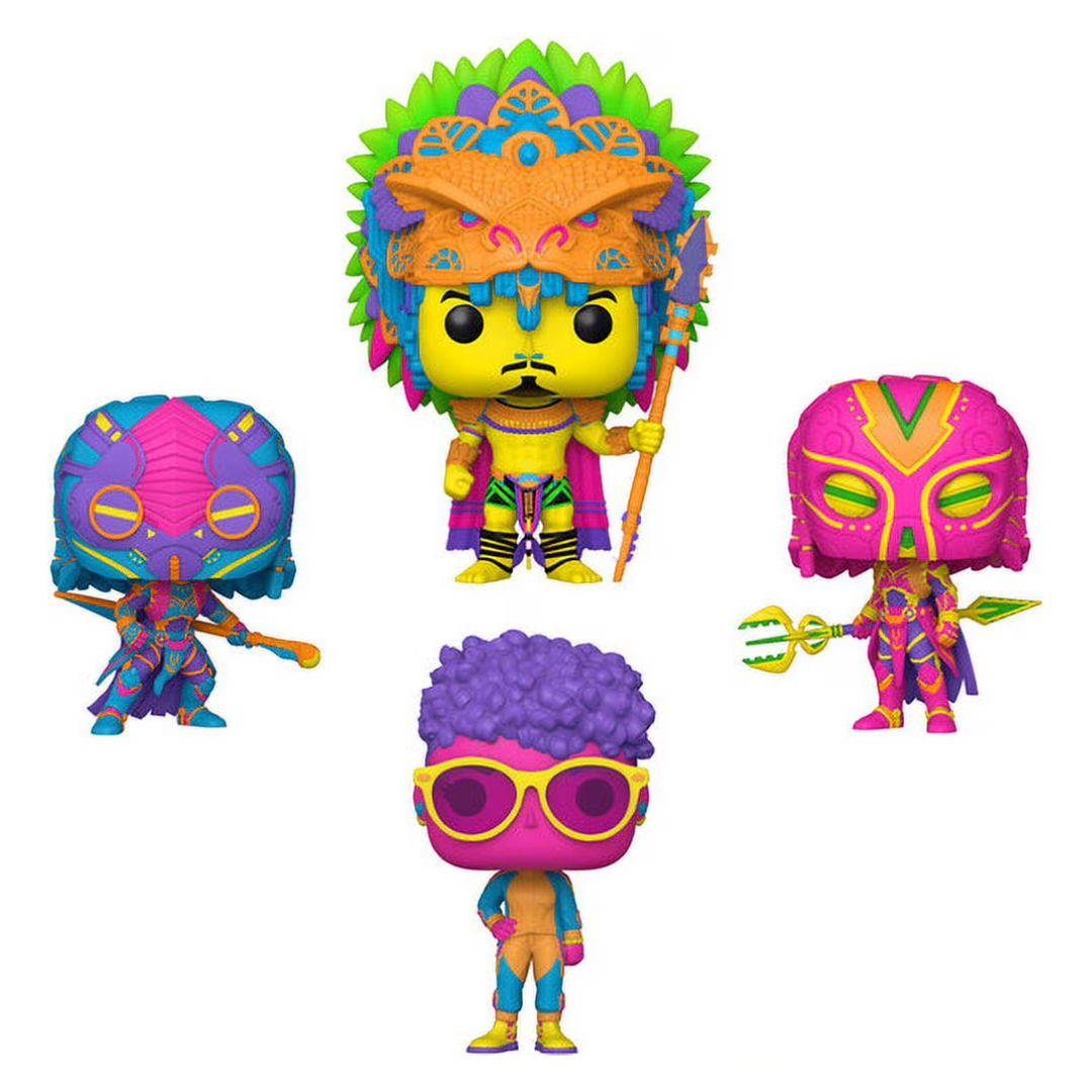 POP MARVEL: BLACK PANTHER WAKANDA FOREVER S2 - 4PK (BLACKLIGHT) 69148