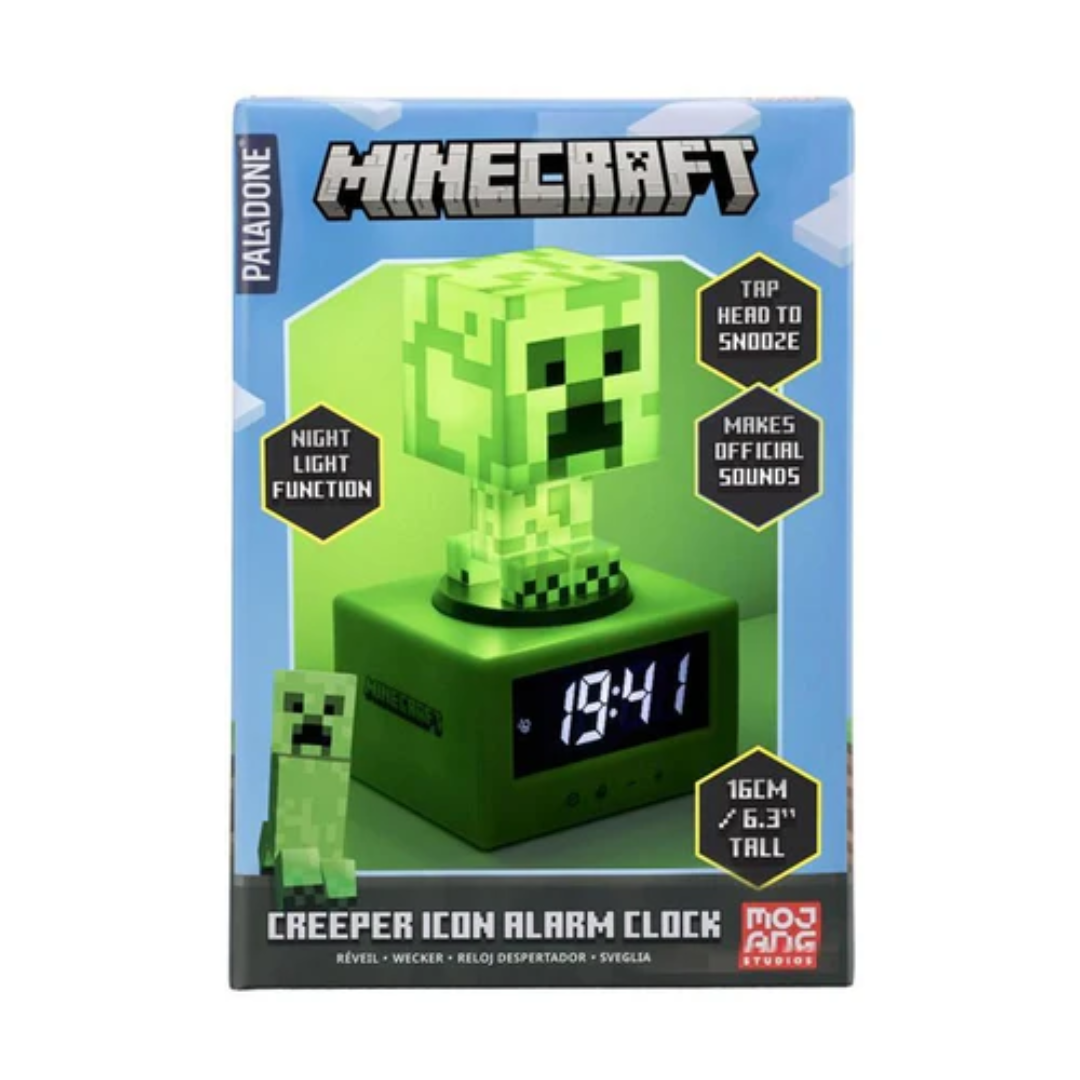 LÁMPARA RELOJ ALARMA CREEPER MINECRAFT PALADONE