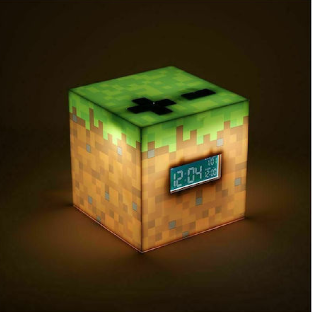 LÁMPARA RELOJ ALARMA MINECRAFT PALADONE